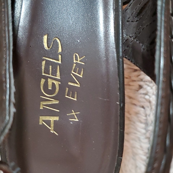 ANGELS 4 EVER Womens Faux Leather Cutout Braided Back Strap 4" Heels-VGUC-Sz 6.5 - Picture 12 of 15